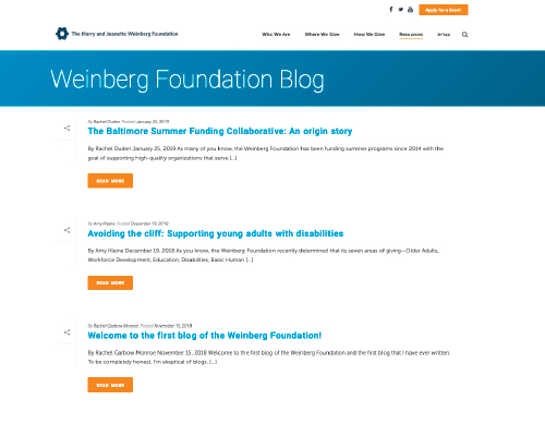 Weinberg Foundation Blog